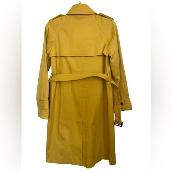 Ann Taylor Petite Mustard Yellow Dopamine Dressing Twill Trench Coat Size XXS - Picture 3 of 16